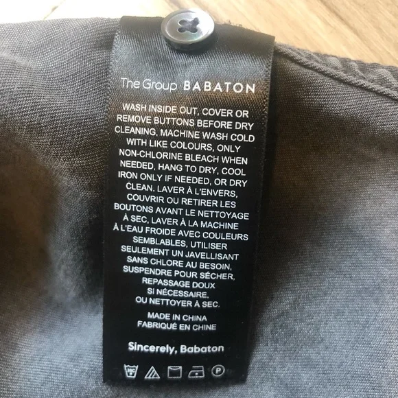 Babaton The Group Washed Gray Relaxed Fit Button-Down Utility Shirt Lyocell - Picture 7 of 8